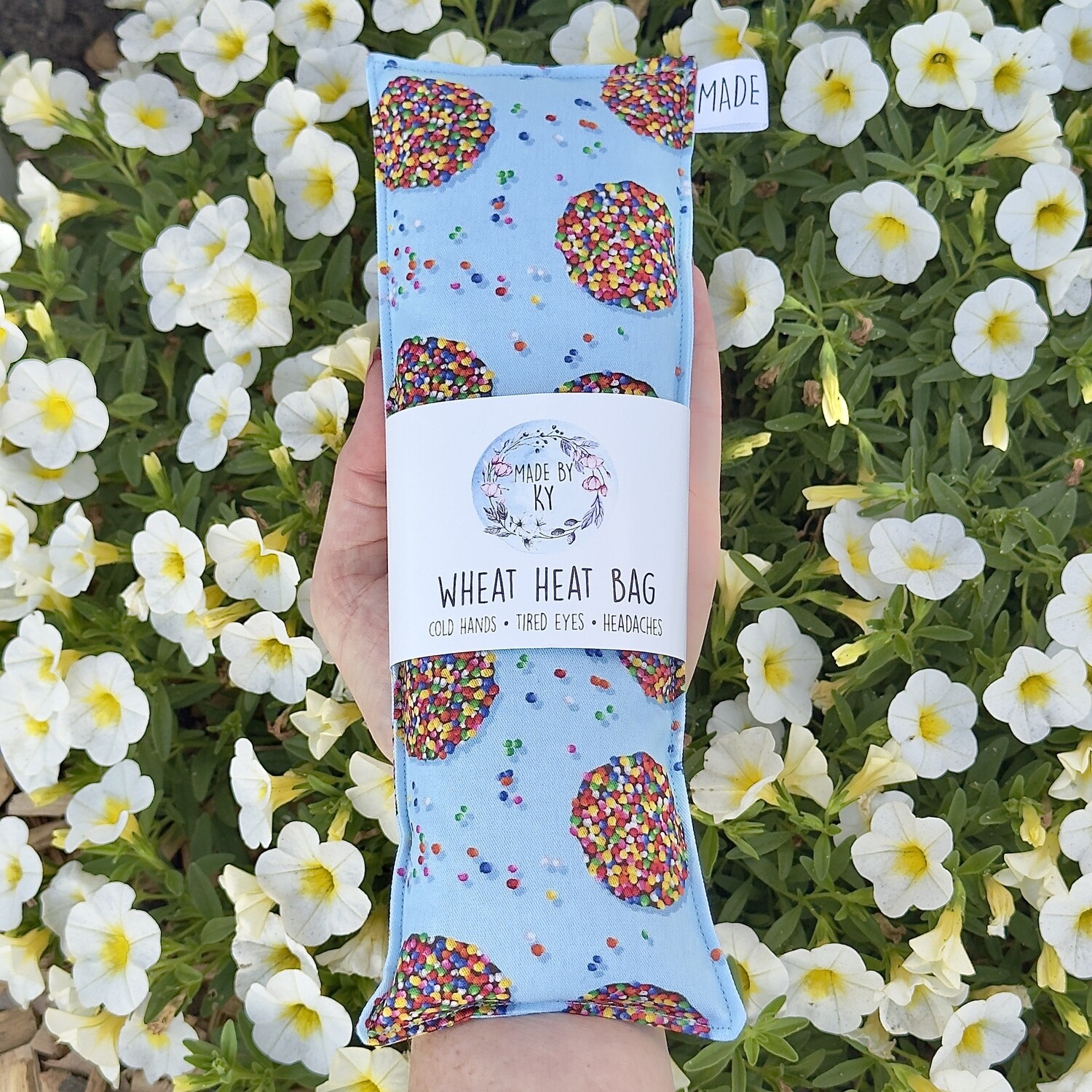 Chocolate Freckles Blue - Wheat Heat Bag - Mini Size