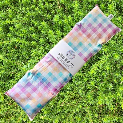 Pastel Rainbow Gingham - Wheat Heat Bag - XL Size