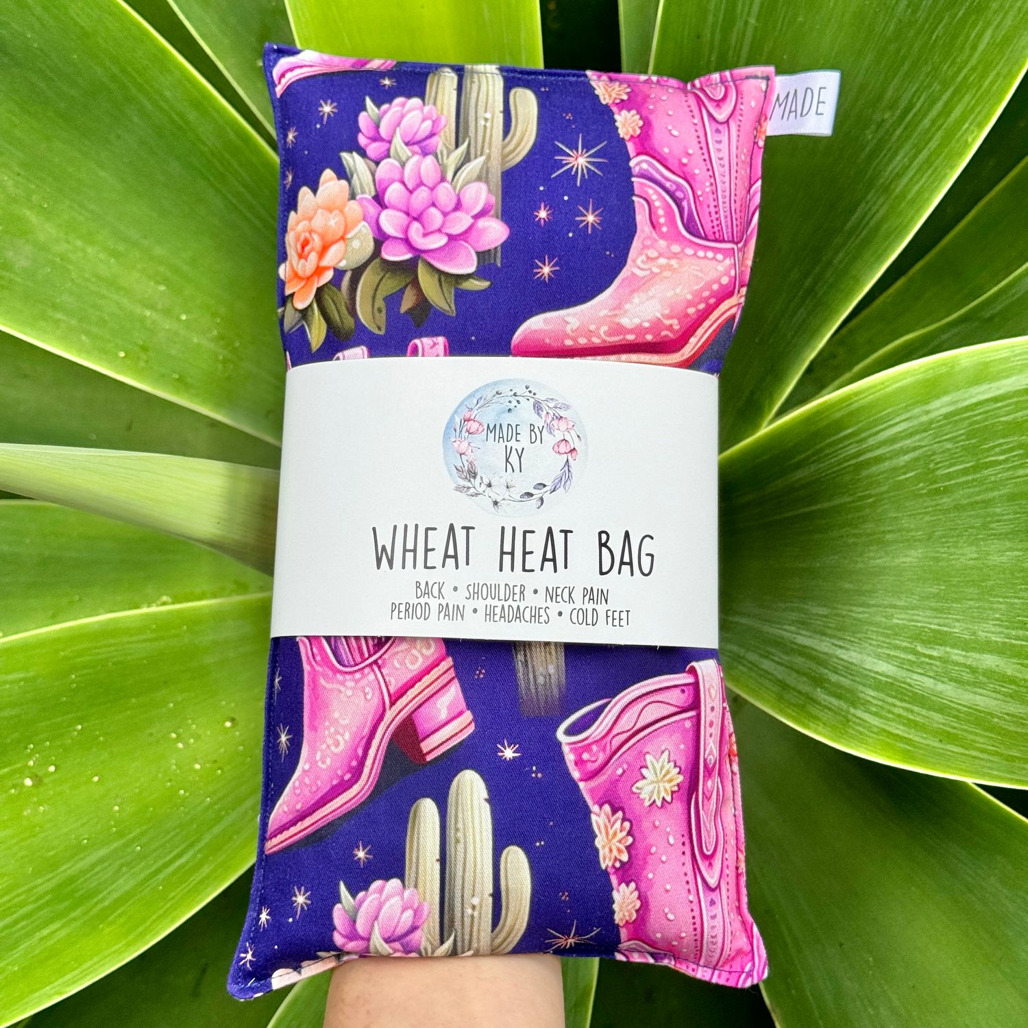 Pink Cowgirl Boots - Wheat Heat Bag - Regular Size