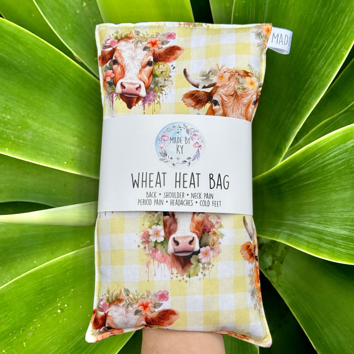 Gingham Cows - Wheat Heat Bag - Regular Size