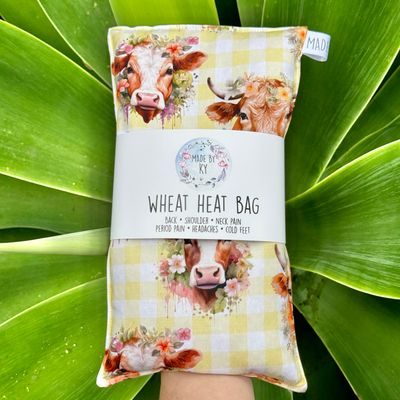 Gingham Cows - Wheat Heat Bag - Regular Size