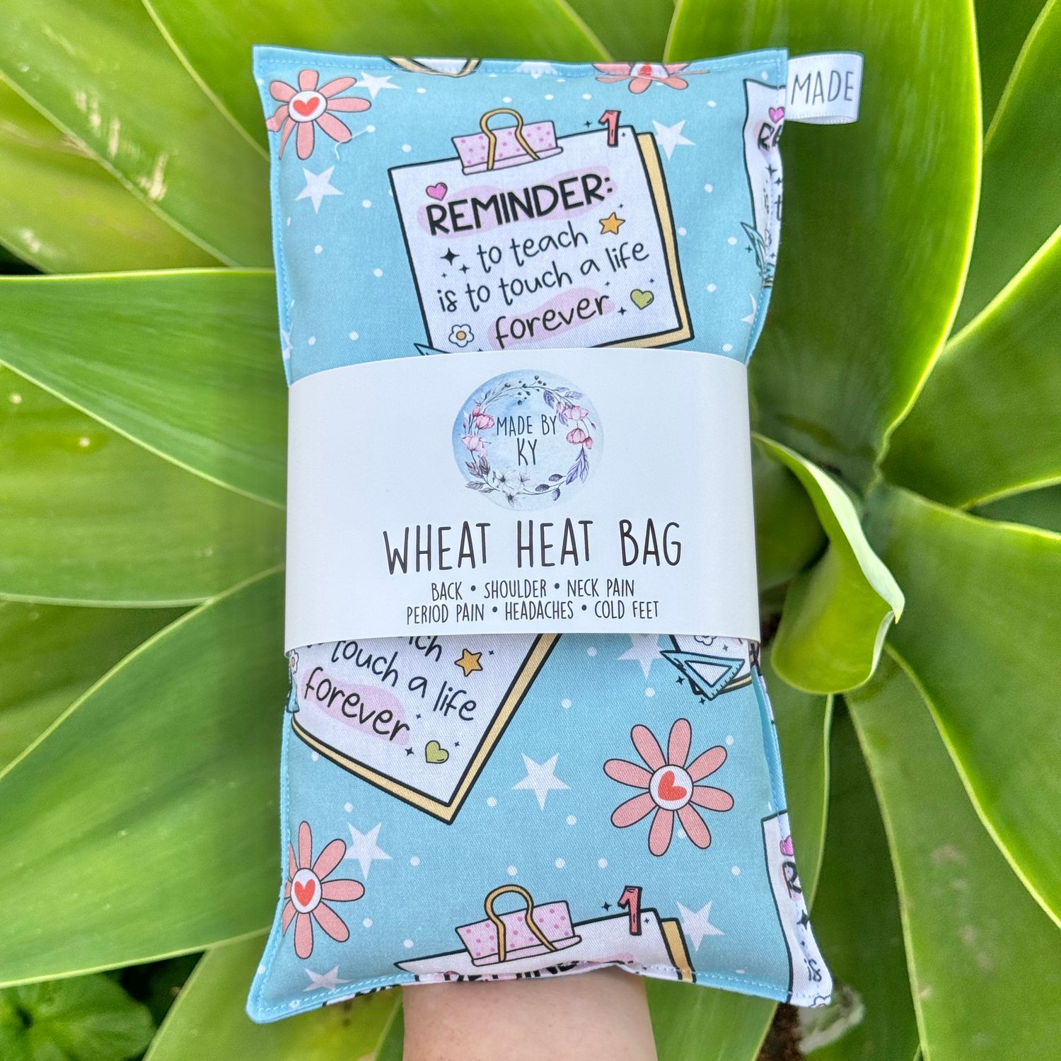 Teacher Teal - Wheat Heat Bag - Regular Size