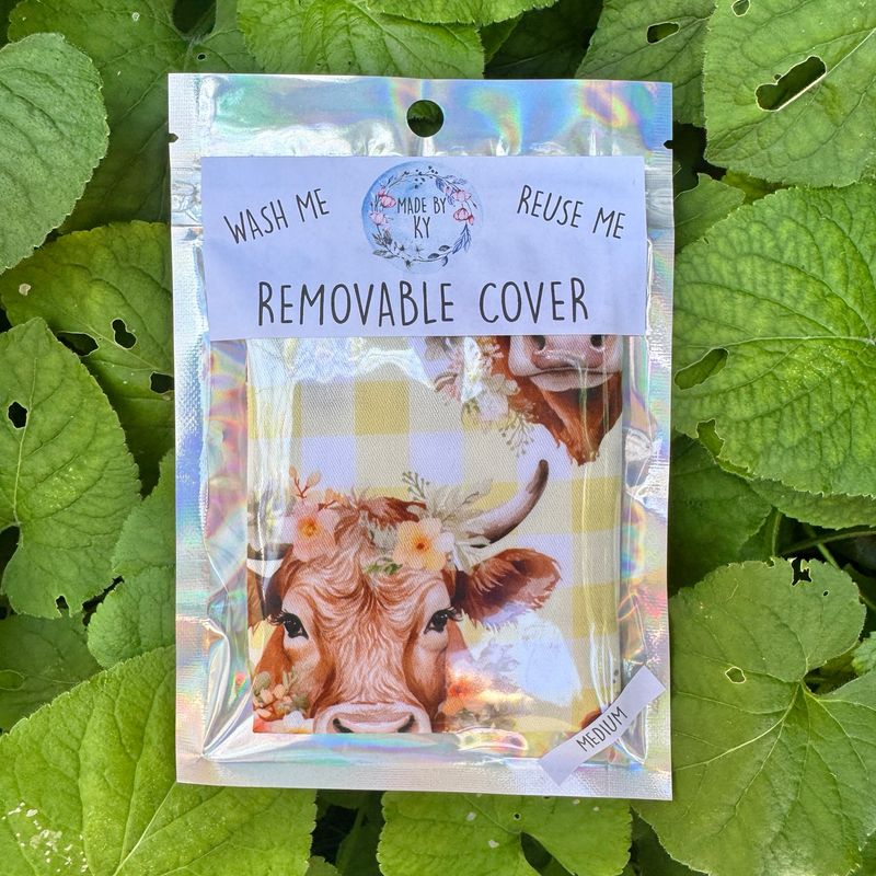 Removable Cover - Gingham Cows - Regular