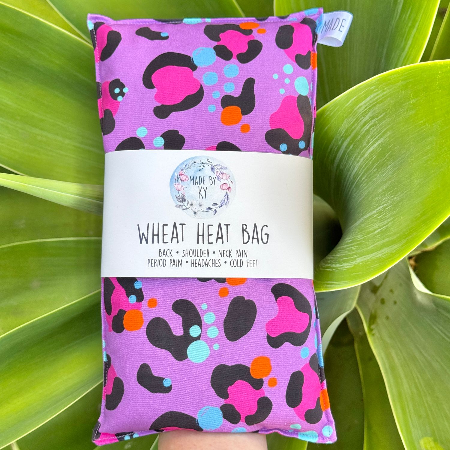 Bright Purple Leopard - Wheat Heat Bag - Regular Size