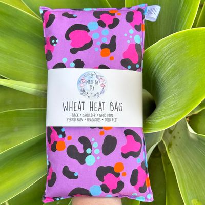 Bright Purple Leopard - Wheat Heat Bag - Regular Size