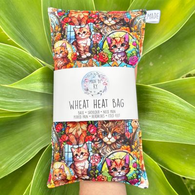 Stained Glass Cats - Wheat Heat Bag - Regular Size