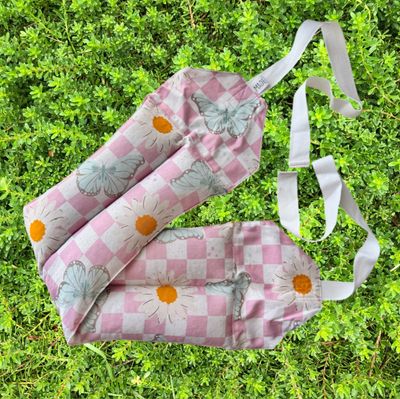 Butterflies &amp; Daisies - Wheat Heat Bag - Super Size with Ties