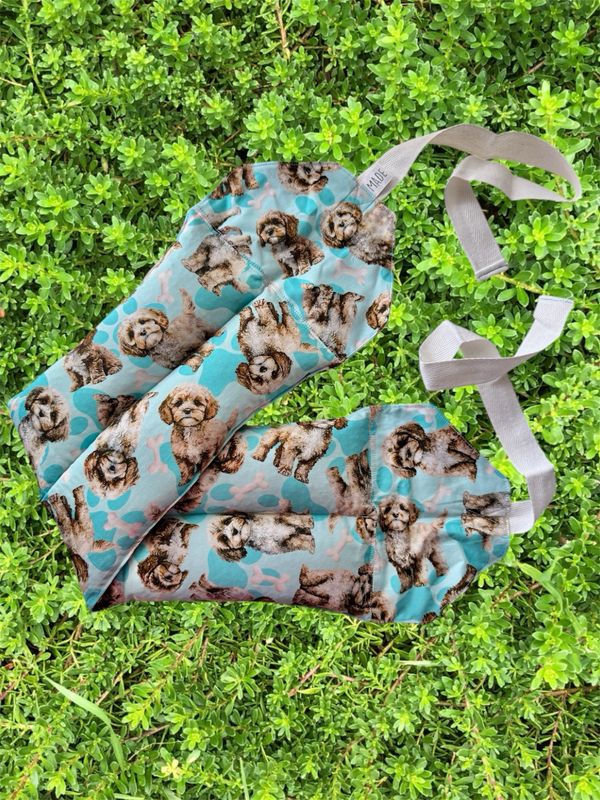 Maltese Dogs - Wheat Heat Bag - Super Size with Ties