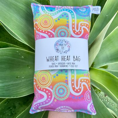 Indigenous Rainbow Art- Wheat Heat Bag - Regular Size