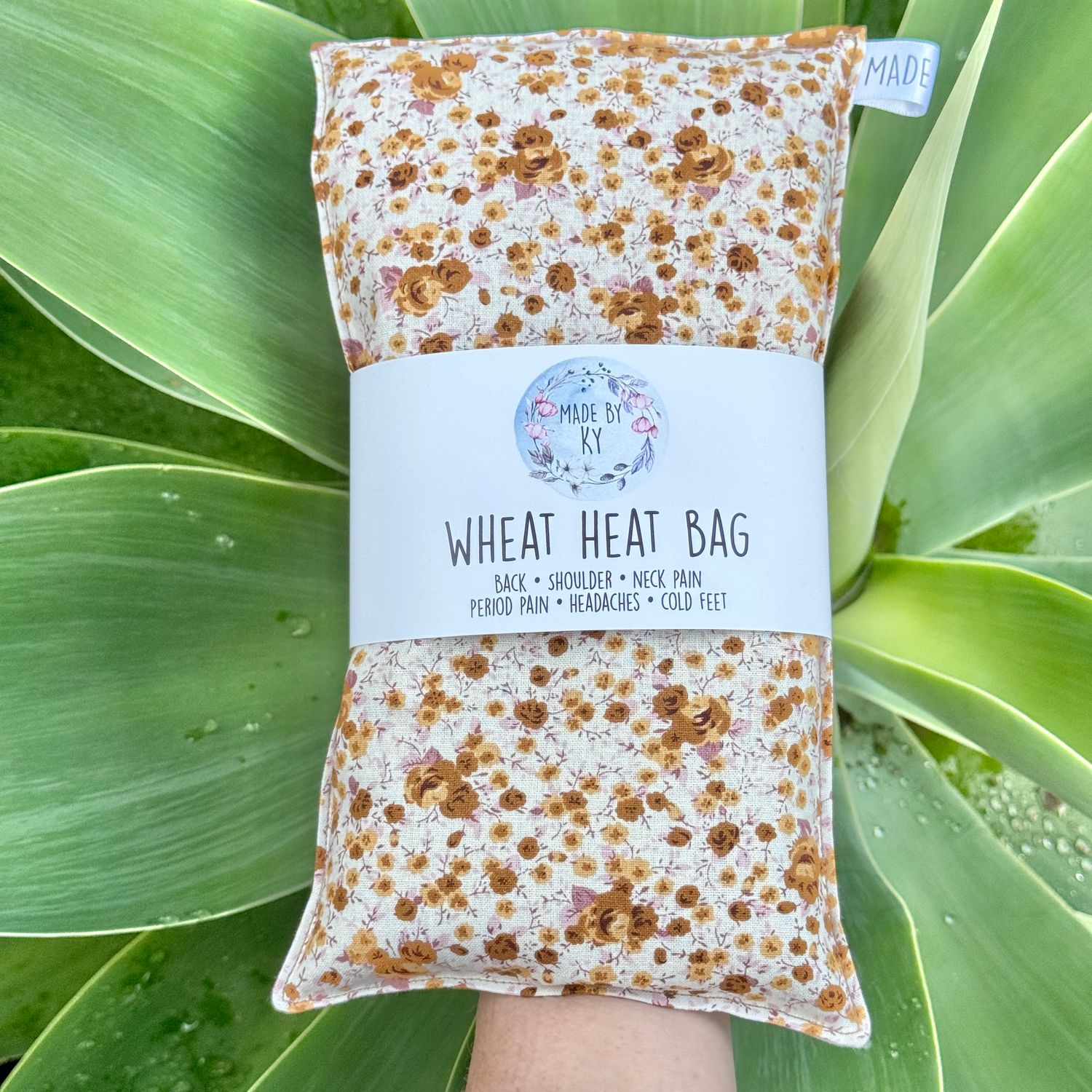 Boho Neutral Blooms - Wheat Heat Bag - Regular Size