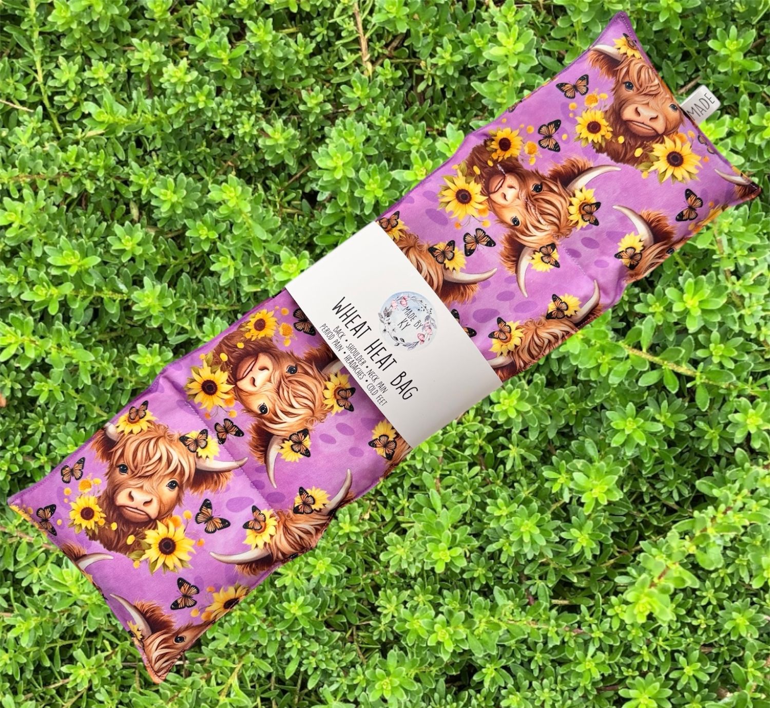Highland Cows Purple - Wheat Heat Bag - XL Size