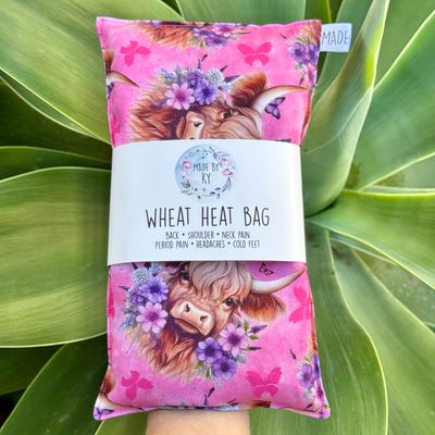 Highland Cows Hot Pink - Wheat Heat Bag - Regular Size