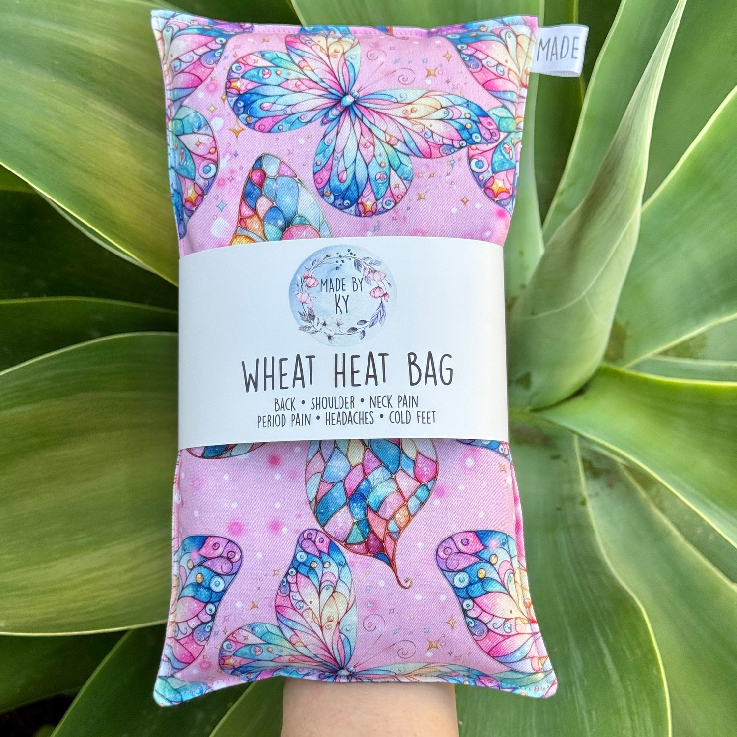 Stained Glass Butterflies - Wheat Heat Bag - Regular Size