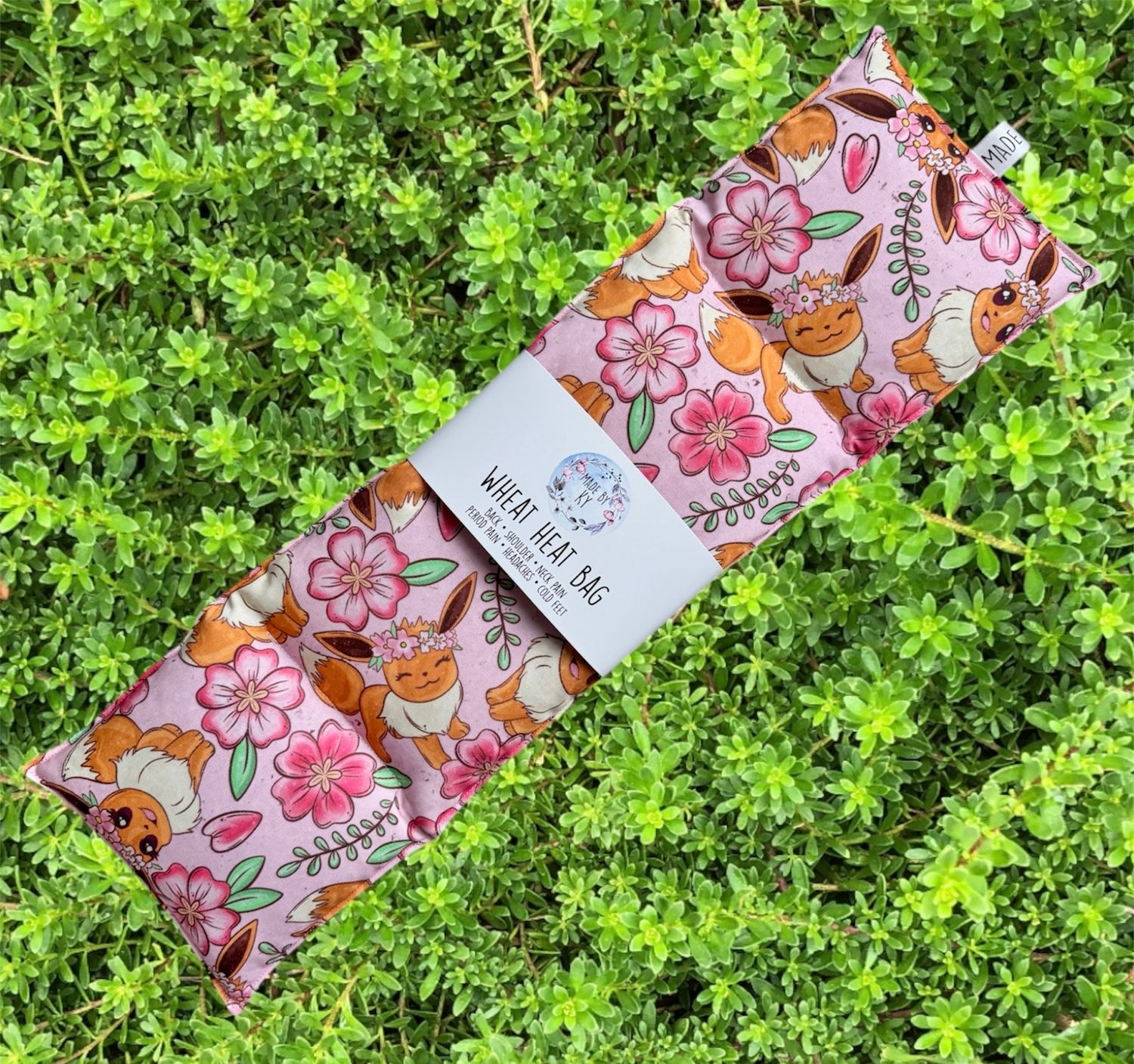 Eevee in the Flowers - Wheat Heat Bag - XL Size