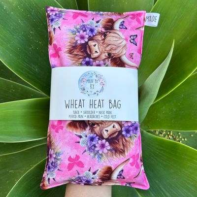 Highland Cows Hot Pink - Wheat Heat Bag - Regular Size