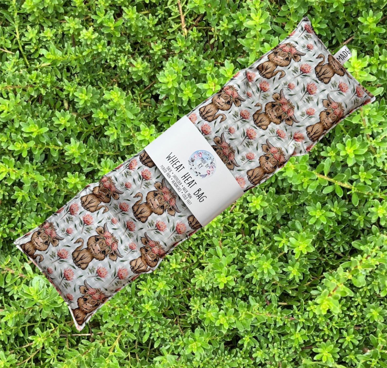 Highland Cows &amp; Proteas - Wheat Heat Bag - XL Size