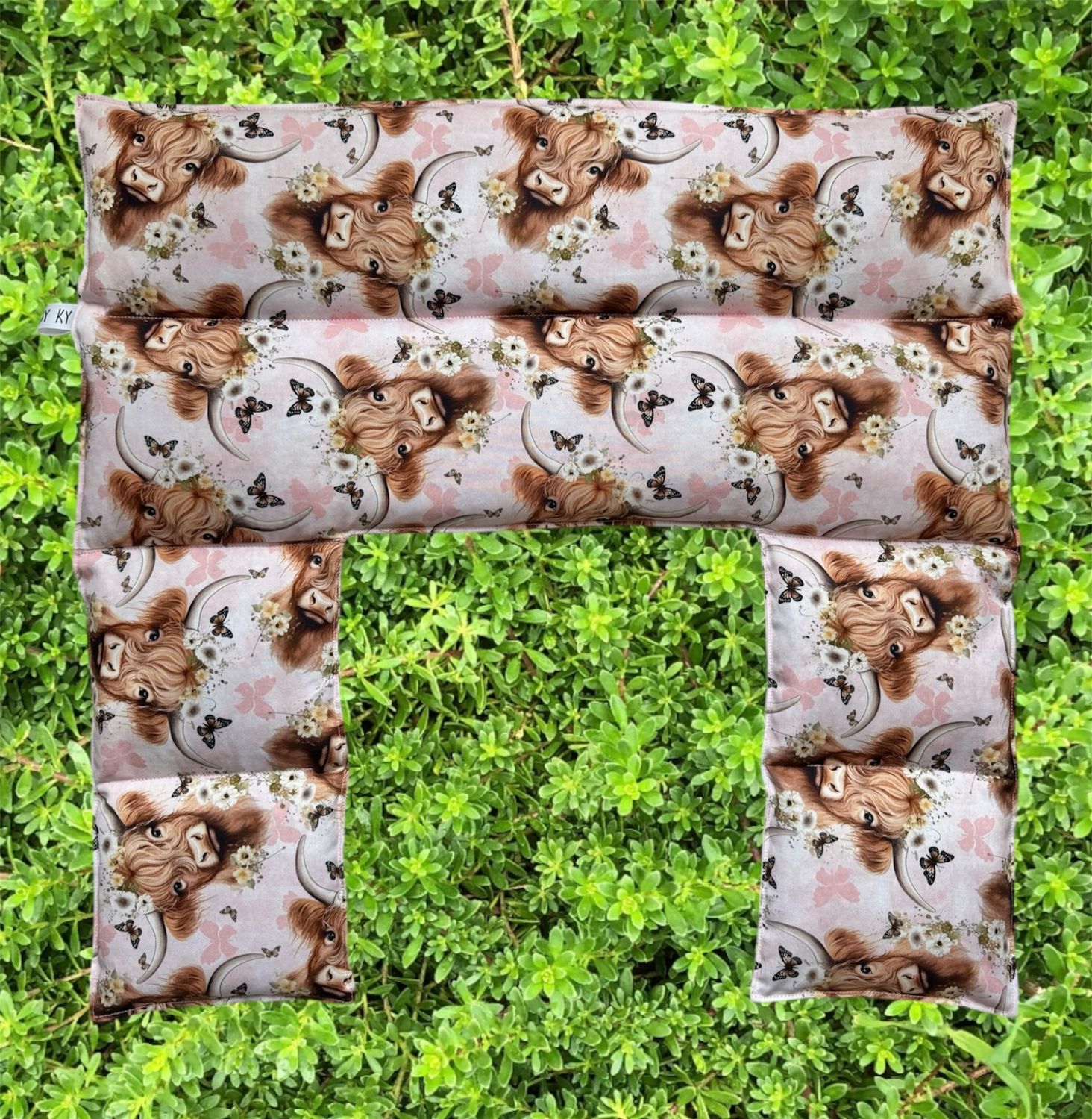 Highland Cows Pastel Pink - Wheat Heat Bag - Over The Shoulder XXXL