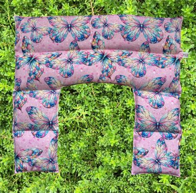 Stained Glass Butterflies - Wheat Heat Bag - Over The Shoulder XXXL