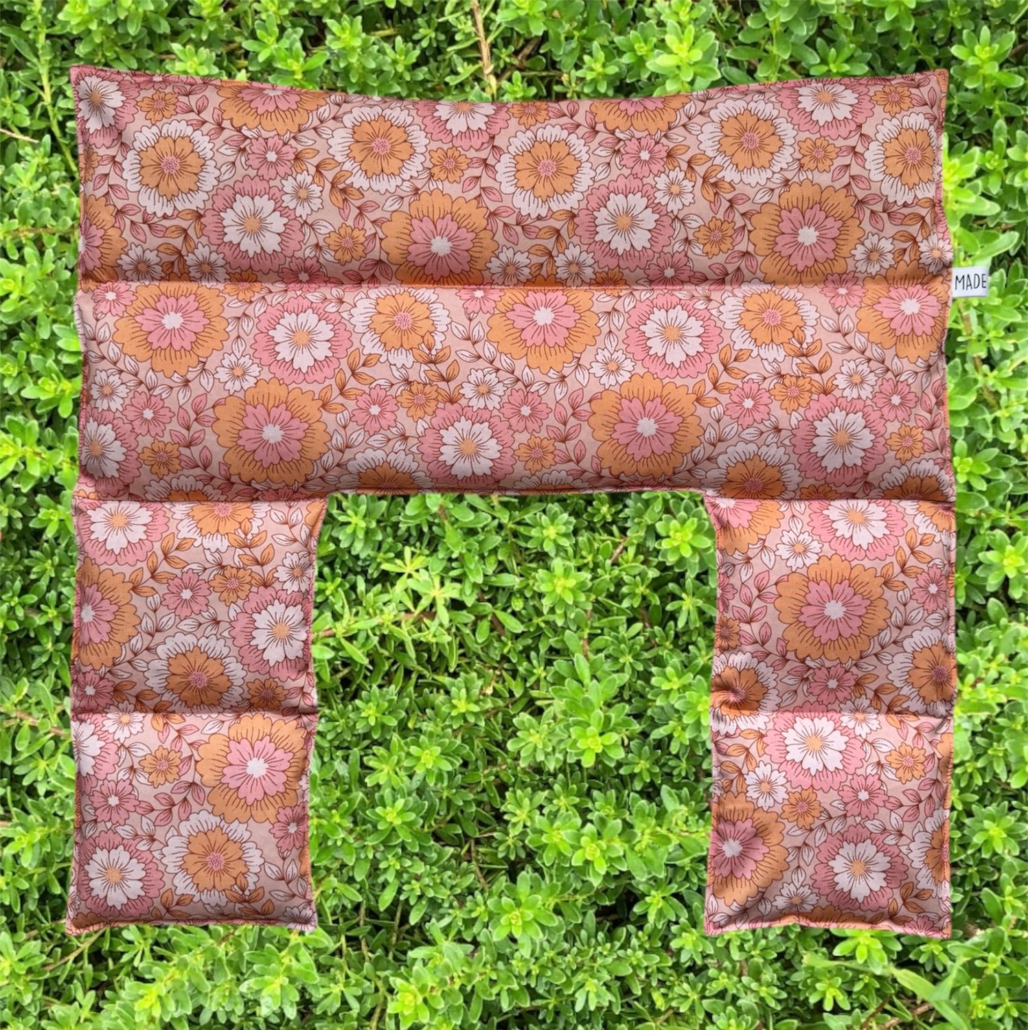 Boho Peach Flowers - Wheat Heat Bag - Over The Shoulder XXXL