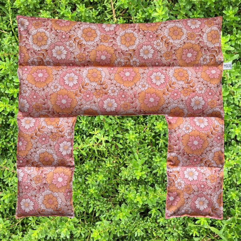 Boho Peach Flowers - Wheat Heat Bag - Over The Shoulder XXXL