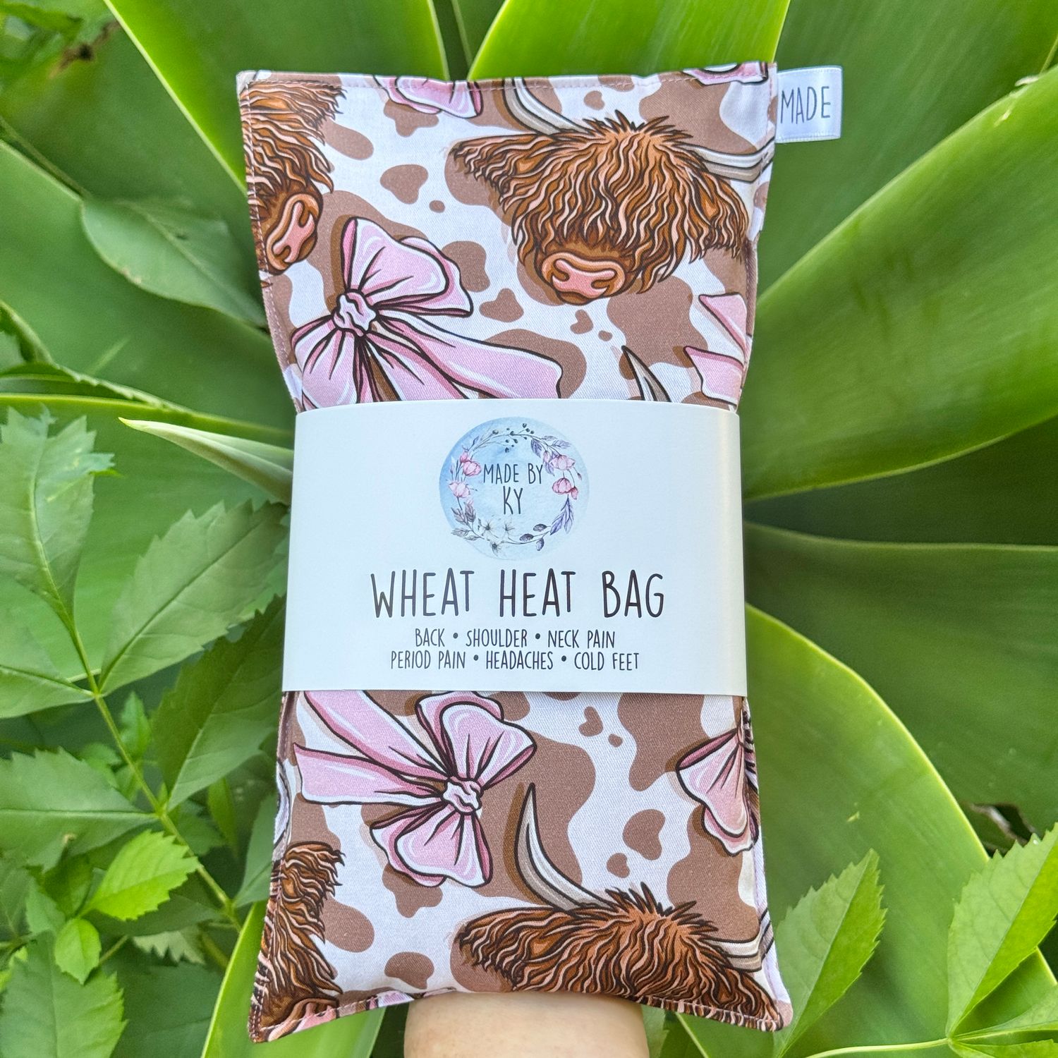 Highland Cows &amp; Bows - Wheat Heat Bag - Regular Size