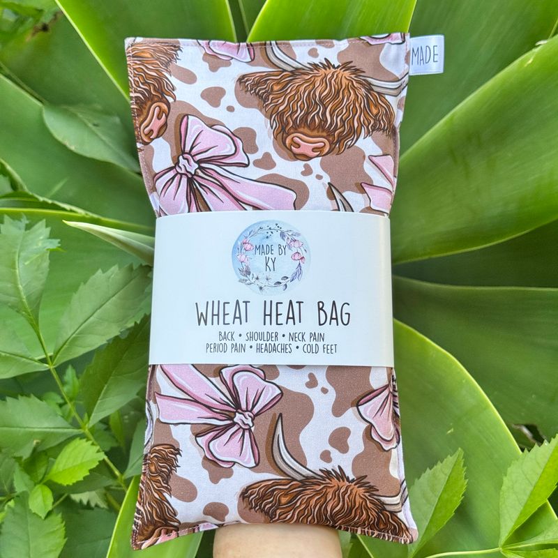 Highland Cows &amp; Bows - Wheat Heat Bag - Regular Size
