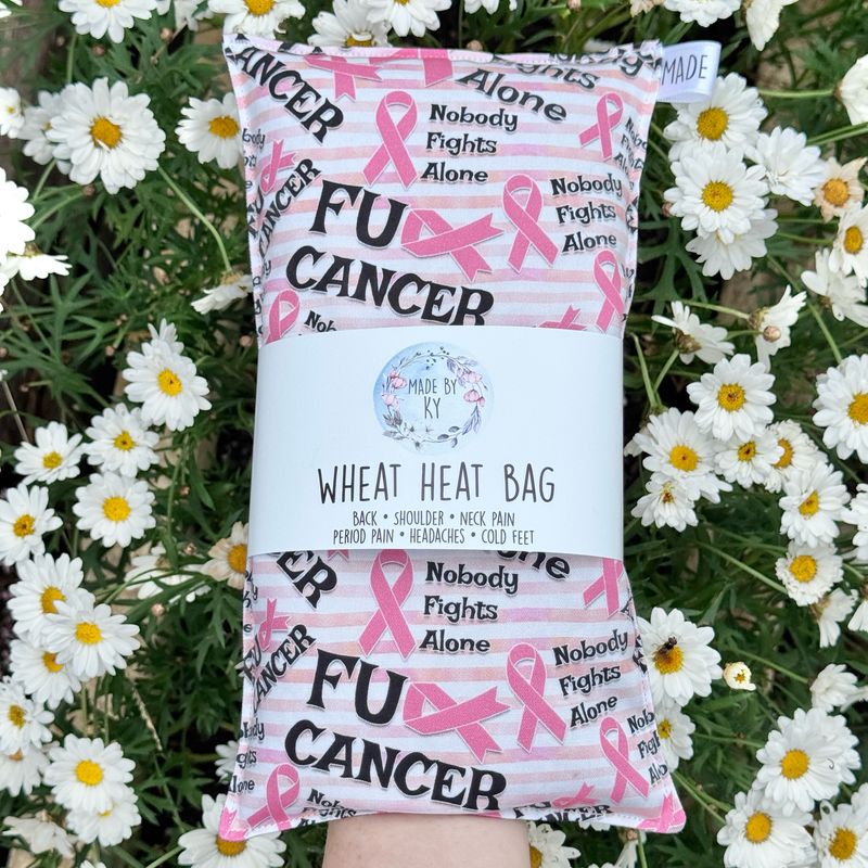 Swears - F Cancer Pink Ribbon - Wheat Heat Bag - Regular Size