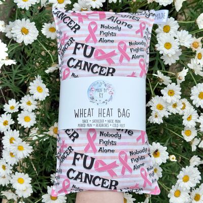 Swears - F Cancer Pink Ribbon - Wheat Heat Bag - Regular Size