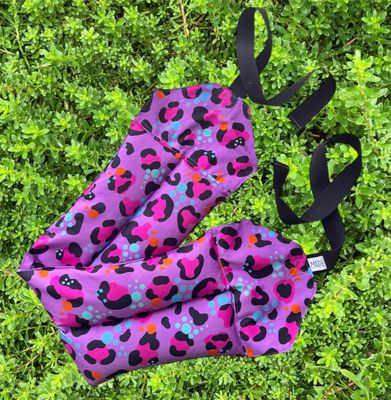 Bright Purple Leopard - Wheat Heat Bag - Super Size with Ties