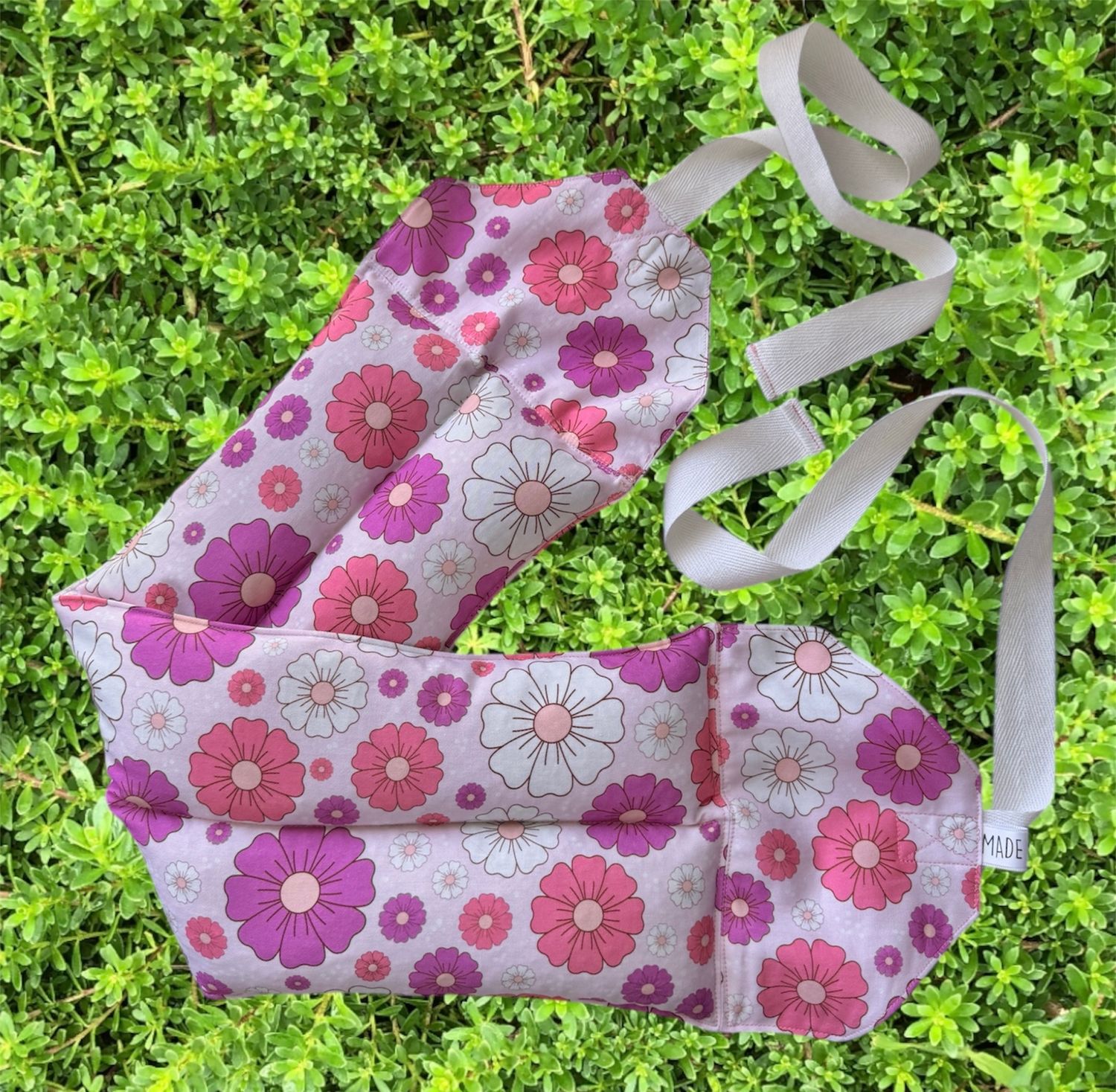 Pretty Pink Flowers  - Wheat Heat Bag - Super Size with Ties