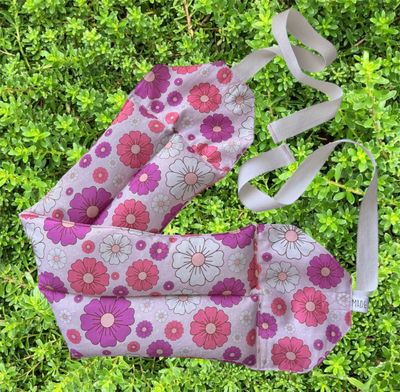 Pretty Pink Flowers  - Wheat Heat Bag - Super Size with Ties
