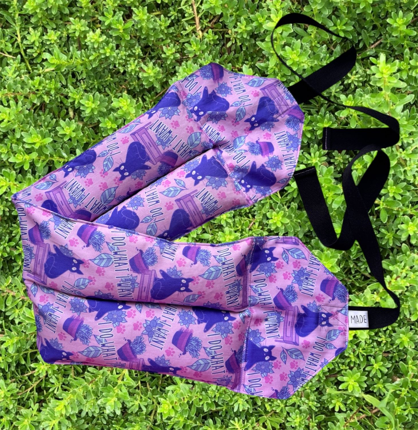 Cheeky Cats - Wheat Heat Bag - Super Size with Ties