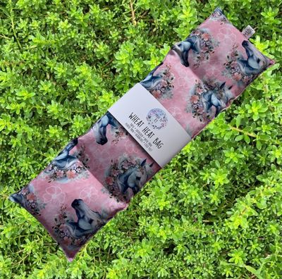 Floral Pink Horses - Wheat Heat Bag - XL Size