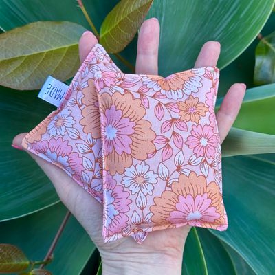 Vintage Peach Flowers - Wheat Heat Bag - Tiny Size