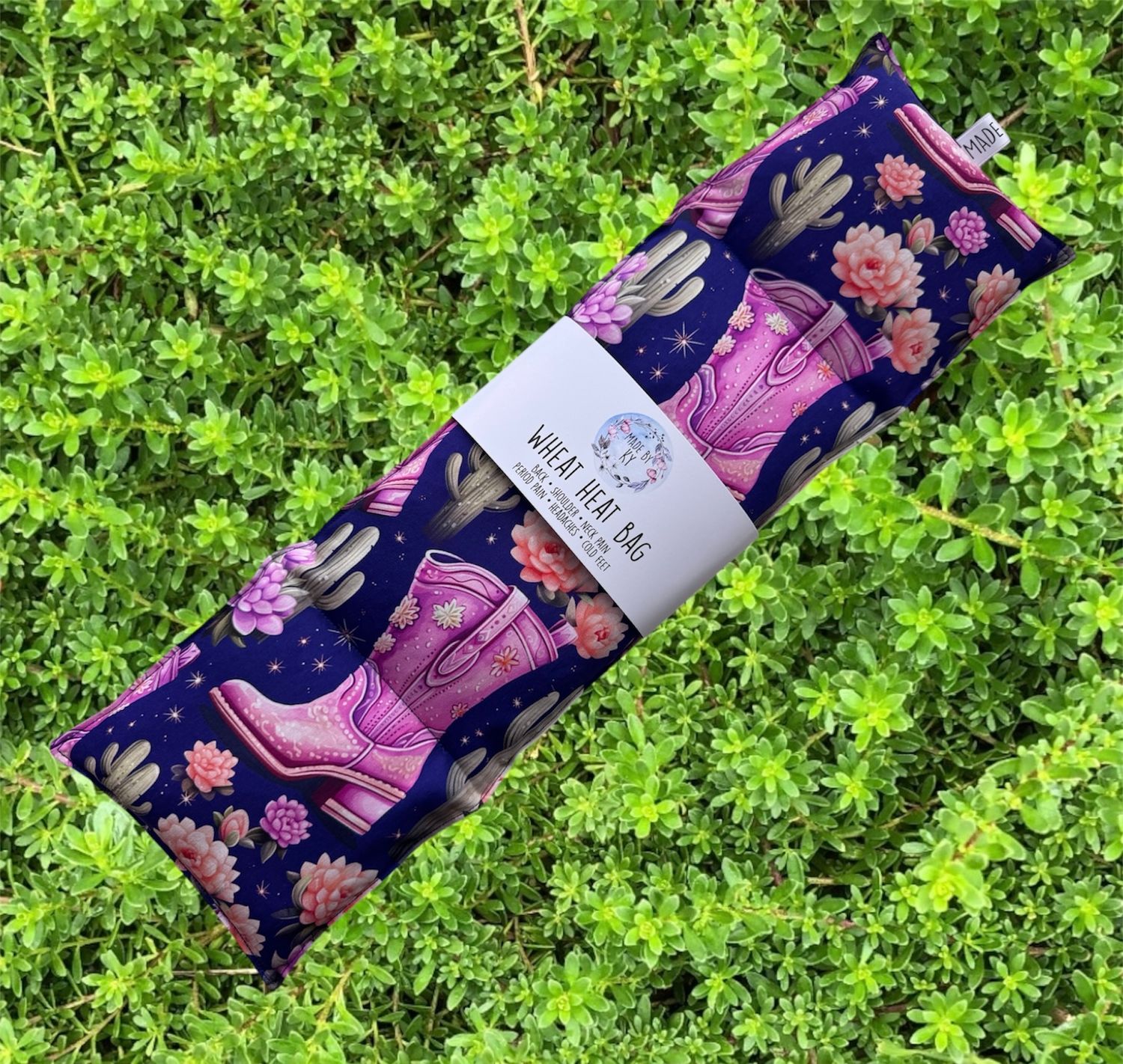 Pink Cowgirl Boots - Wheat Heat Bag - XL Size