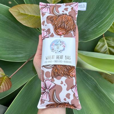 Highland Cows &amp; Bows - Wheat Heat Bag - Mini Size