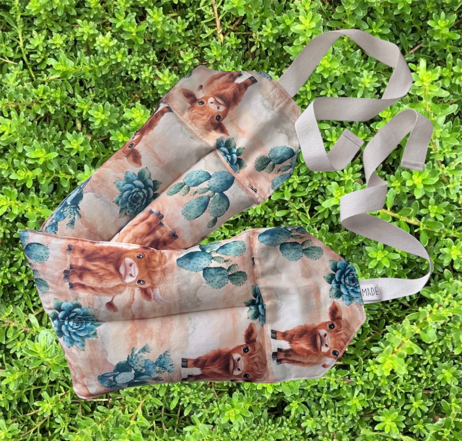 Baby Highland Cows - Wheat Heat Bag - Super Size with Ties