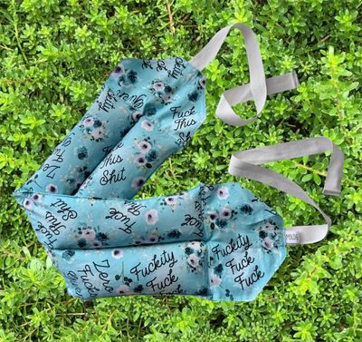 Swears - Teal F’s - Wheat Heat Bag - Super Size with Ties