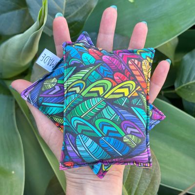 Colourful Feathers - Wheat Heat Bag - Tiny Size