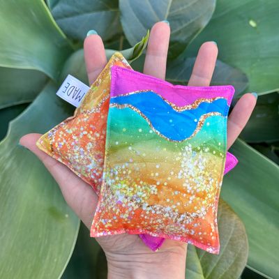 Glittery Rainbow - Wheat Heat Bag - Tiny Size
