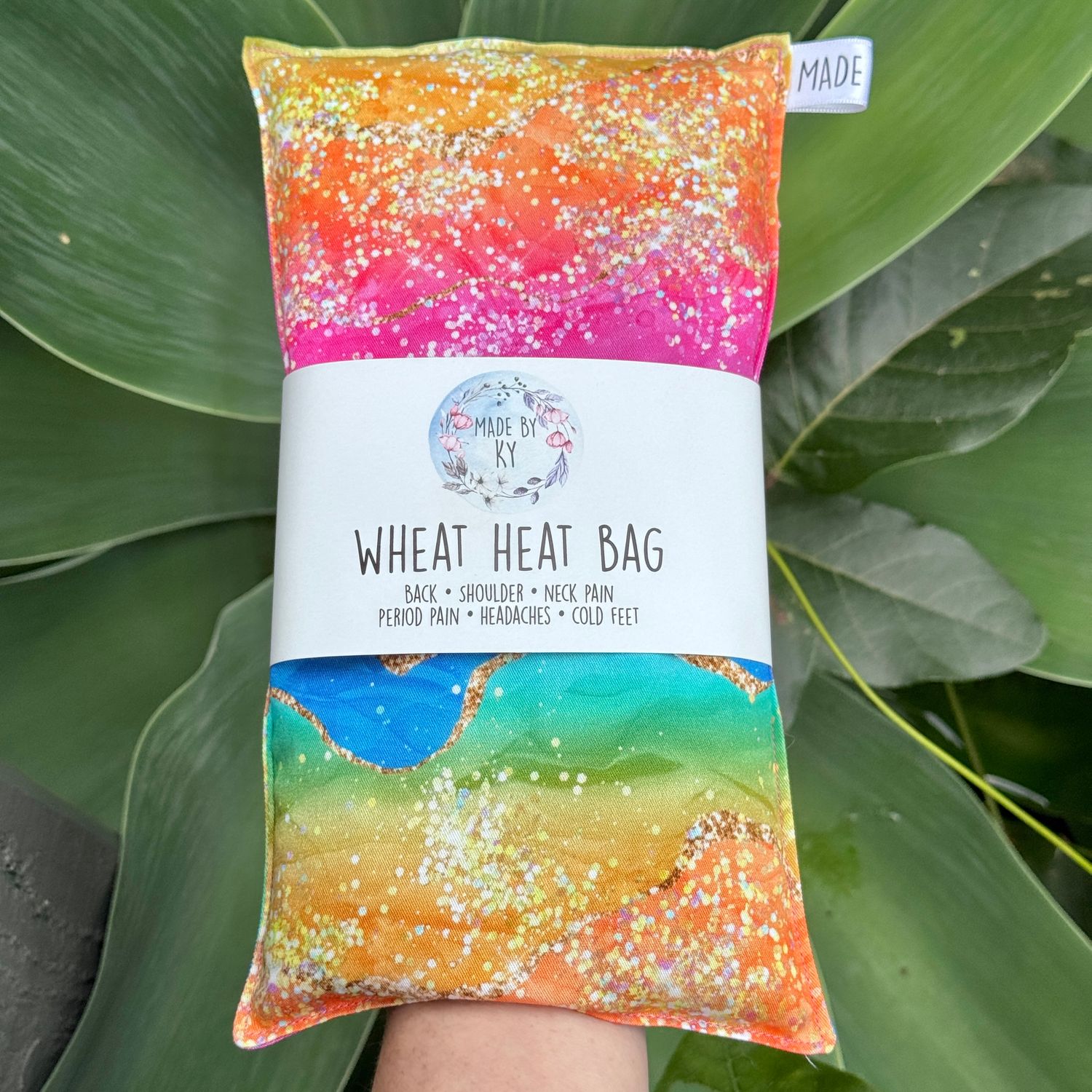 Glittery Rainbow - Wheat Heat Bag - Regular Size