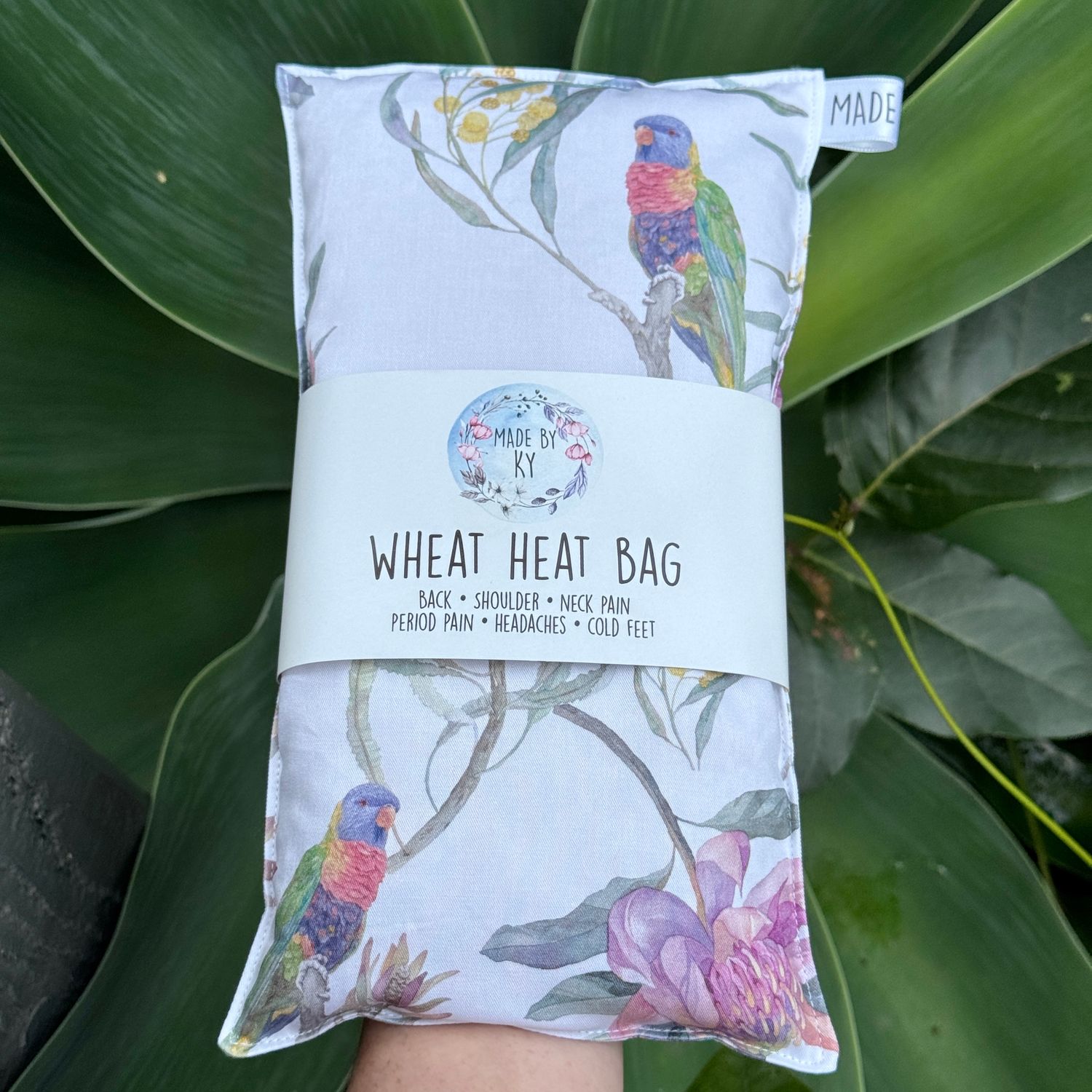 Parrots in the Waratahs - Wheat Heat Bag - Regular Size
