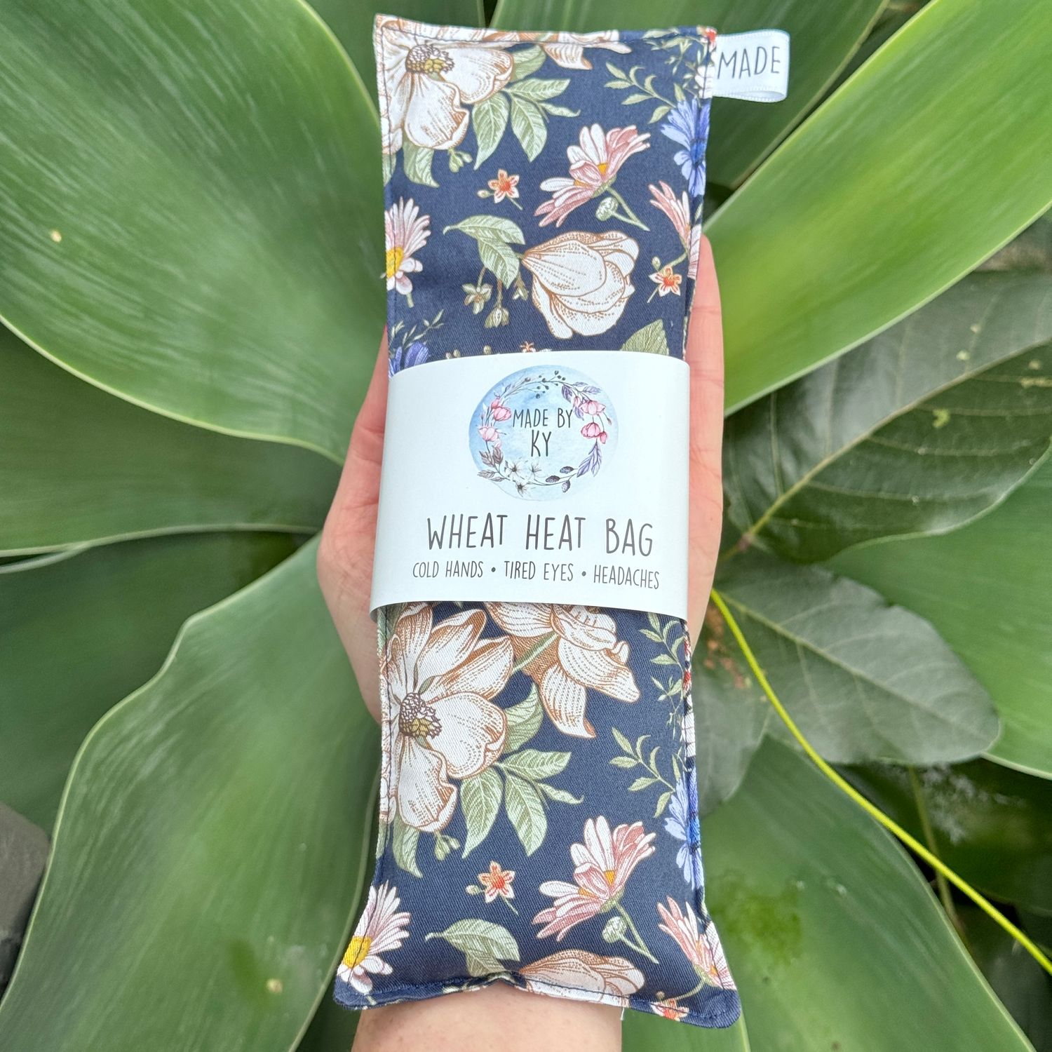 Navy Boho Blooms - Wheat Heat Bag - Mini Size