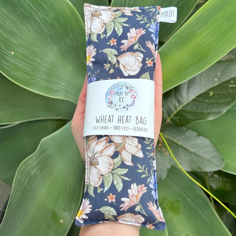 Navy Boho Blooms - Wheat Heat Bag - Mini Size