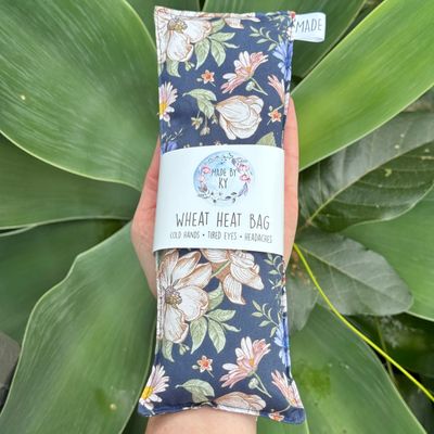 Navy Boho Blooms - Wheat Heat Bag - Mini Size