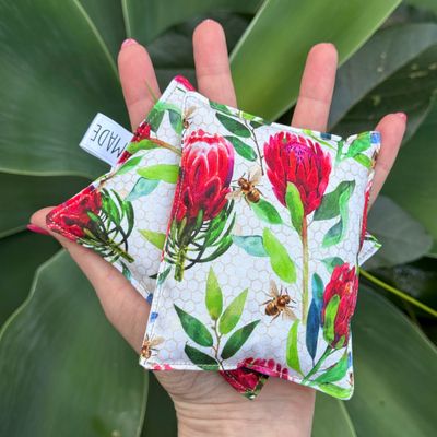 Bees &amp; Proteas - Wheat Heat Bag - Tiny Size