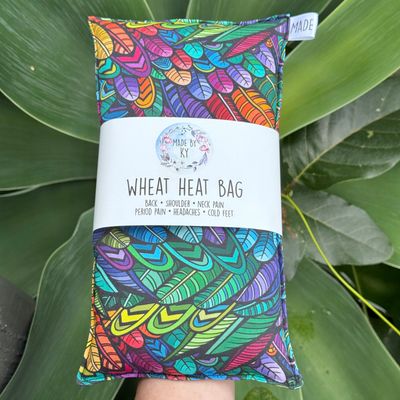 Rainbow Feathers - Wheat Heat Bag - Regular Size