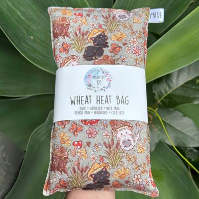 Mushroom Forest Kitties - Wheat Heat Bag - Regular Size