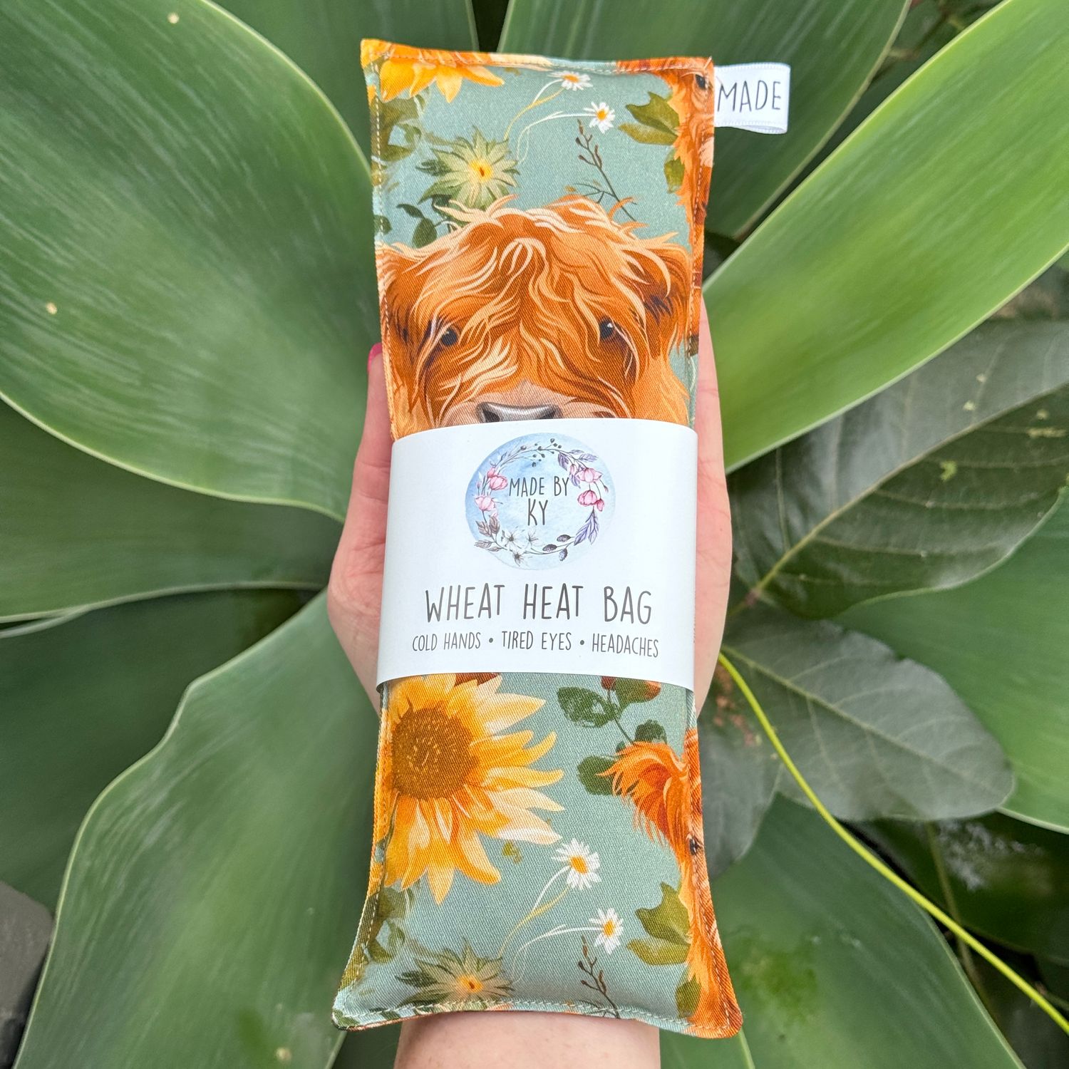 Highland Cows &amp; Sunflowers - Wheat Heat Bag - Mini Size