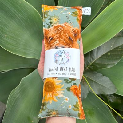 Highland Cows &amp; Sunflowers - Wheat Heat Bag - Mini Size
